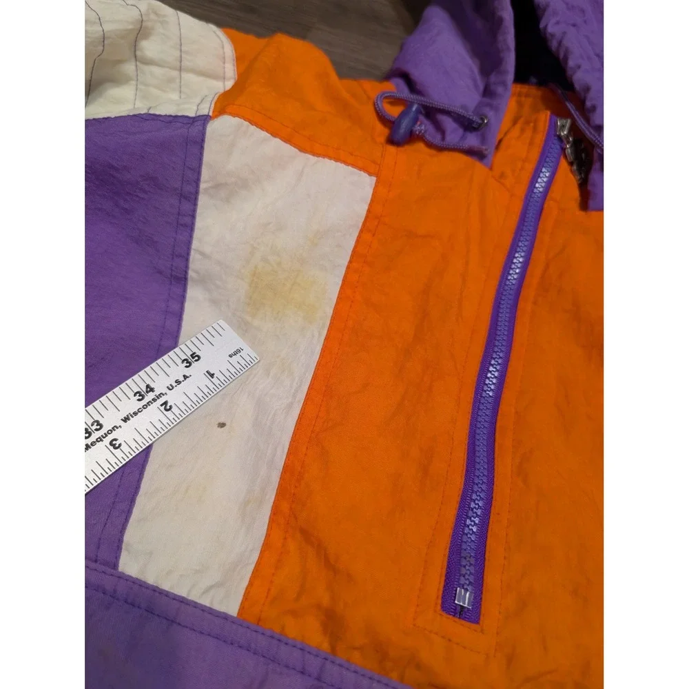 Vintage Starter Minnesota Screaming Eagles Anorak Jacket Purple Orange 90s Large